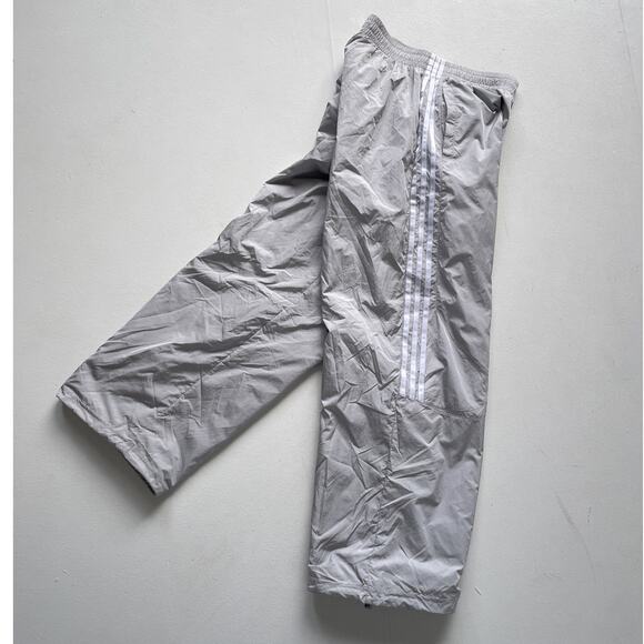 Adidas Adicolor Women Teamgeist Oversized Track Pants Sz M / Gray Wide Leg Baggy - Picture 2 of 12